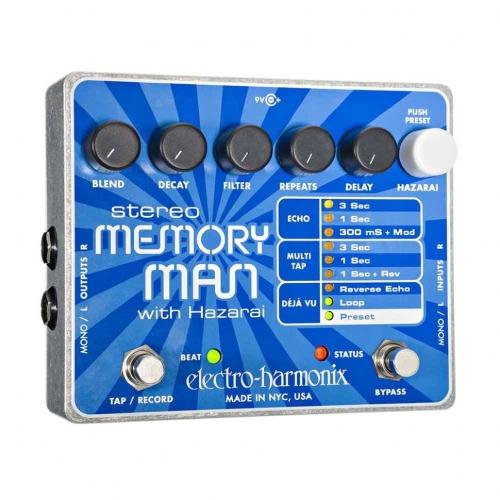 Педаль для электрогитары Electro-Harmonix Stereo Memory Man w/ Hazarai  #1 - фото 1