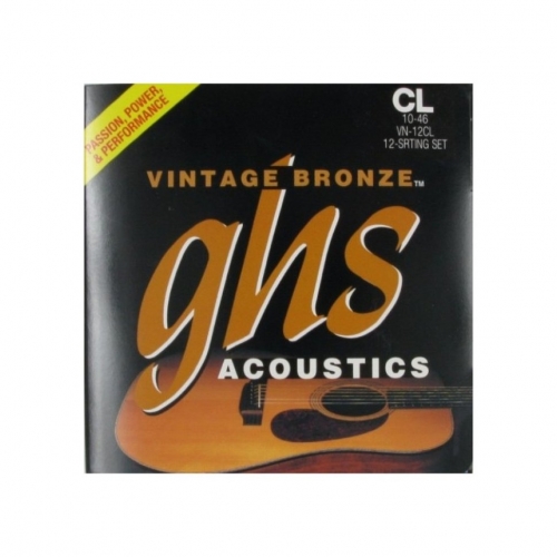 Струны для акустической гитары GHS Strings VN-12CL Vintage Bronze 10/10-46/24 #1 - фото 1