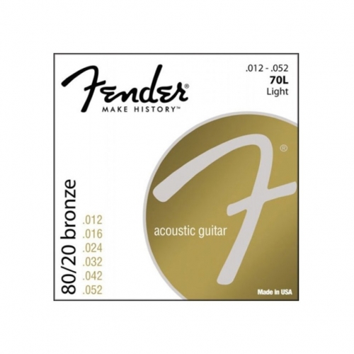 Струны для акустической гитары Fender Strings New Acoustic 70L 80/20 BRNZ Ball End 12-52 #1 - фото 1