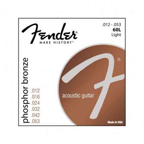 Струны для акустической гитары Fender Strings New Acoustic 60L Phos Bronze Ball 12-53 #1 - фото 1