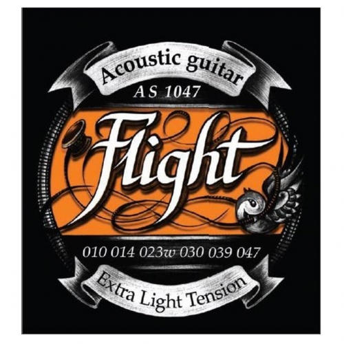 Струны для акустической гитары Flight AS1047, Extra Light 10-47 #1 - фото 1