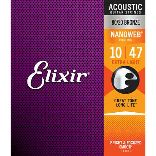 Струны для акустической гитары ELIXIR 11002 NANOWEB #1 - фото 1