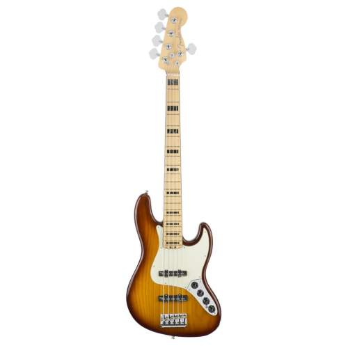 Бас-гитара Fender American Elite Jazz Bass® V Ash, Maple Fingerboard Tobacco Sunburst #1 - фото 1
