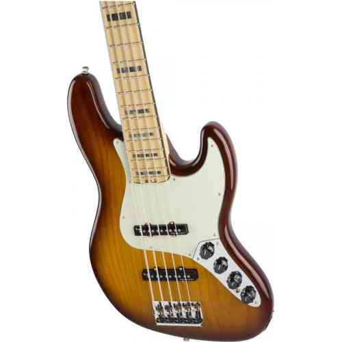 Бас-гитара Fender American Elite Jazz Bass® V Ash, Maple Fingerboard Tobacco Sunburst #2 - фото 2