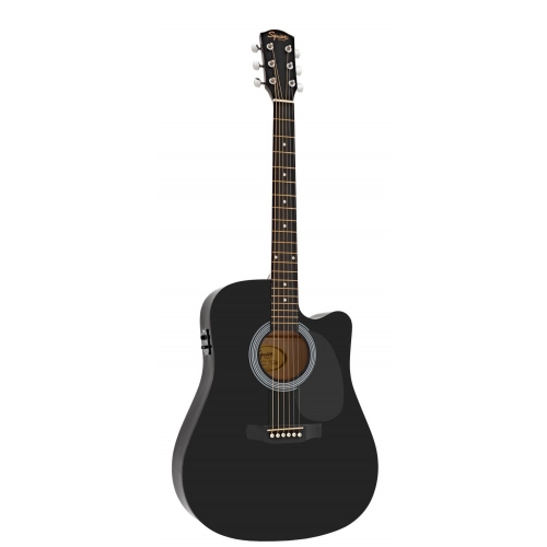 Электроакустическая гитара Fender SQUIER SA-105CE DREADNOUGHT BLACK W/FISHMAN PREAMP #1 - фото 1