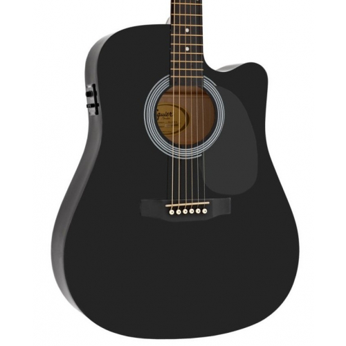 Электроакустическая гитара Fender SQUIER SA-105CE DREADNOUGHT BLACK W/FISHMAN PREAMP #2 - фото 2