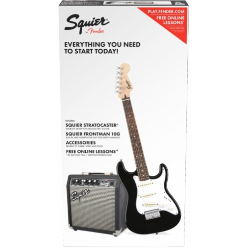 Электрогитара Fender Squier Stratocaster® Pack, Laurel Fingerboard Black, Gig Bag, 10G - 230V EU #1 - фото 1