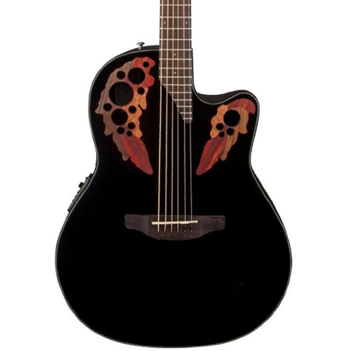 Электроакустическая гитара Ovation CE44-4 Celebrity Elite Mid Cutaway Black #1 - фото 1
