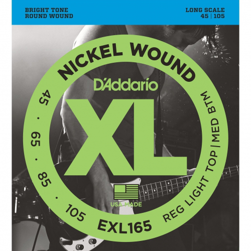 Струны для бас-гитары D`Addario EXL165 Nickel Wound Bass, Custom Light #1 - фото 1