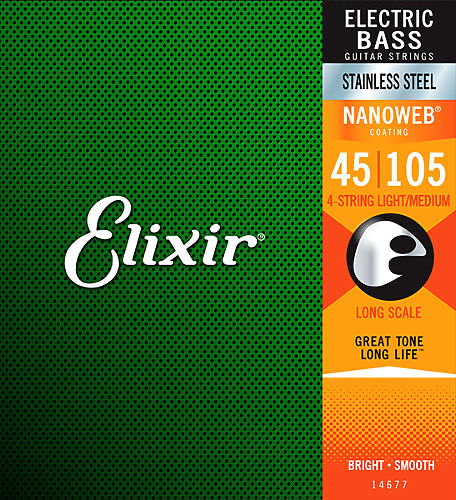 Струны для бас-гитары Elixir 14677 NanoWeb #1 - фото 1