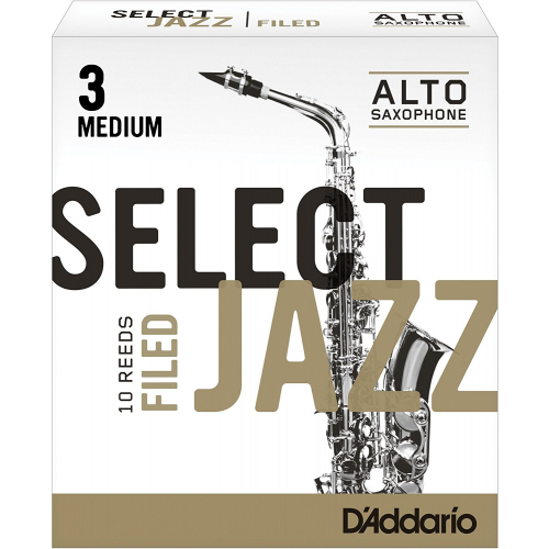 Трость для саксофона D`Addario WOODWINDS RSF10ASX3M Select Jazz Filed Alto Saxophone Reeds, 3M, 10 BX #1 - фото 1