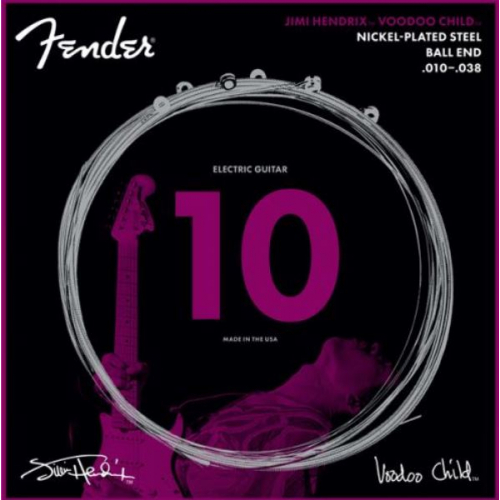Струны для электрогитары Fender HENDRIX VOODOO CHILD BALL END NICKEL PLATED STEEL 10-38 #1 - фото 1