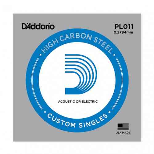 Струны для акустической гитары D`Addario PL011 - Plain steel #1 - фото 1