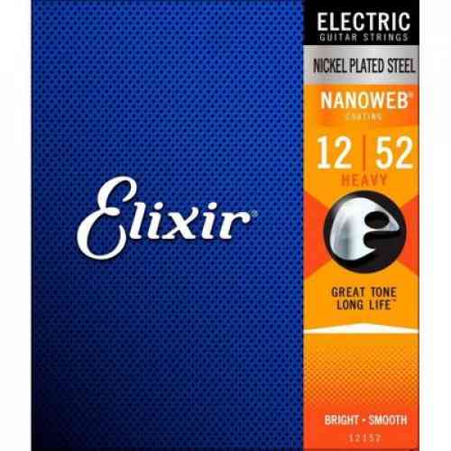 Струны для электрогитары Elixir  12152 NanoWeb  Heavy 12-52  #1 - фото 1