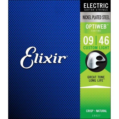 Струны для электрогитары Elixir  19027 OptiWeb Custom Light 09-46  #1 - фото 1