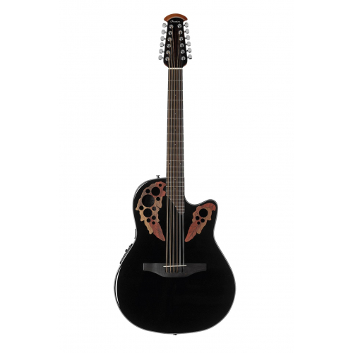 Электроакустическая гитара Ovation CE4412-5 Celebrity Elite Mid Cutaway Black #1 - фото 1