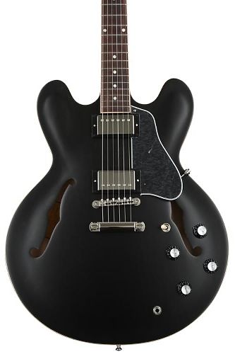 Полуакустическая электрогитара Gibson 2019 ES-335 SATIN TRANS BLACK #1 - фото 1