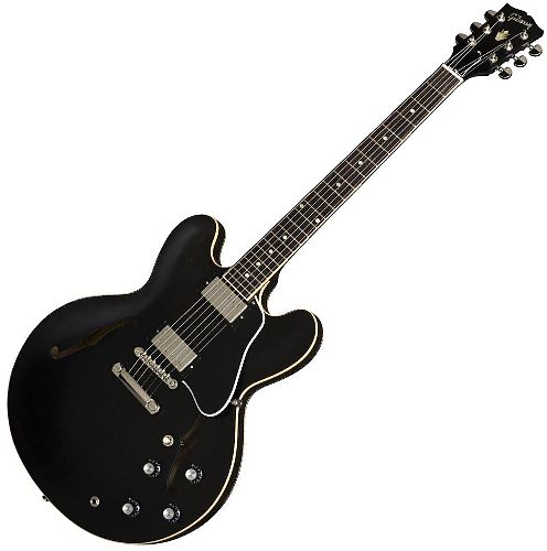 Полуакустическая электрогитара Gibson 2019 ES-335 SATIN TRANS BLACK #2 - фото 2