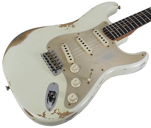 Электрогитара Fender LIMITED EDITION HEAVY RELIC `59 ROASTED STRAT AGED OLYMPIC WHITE #2 - фото 2