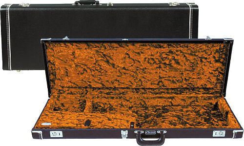 Кейс для электрогитары Fender G&G Deluxe Strat/Tele Hardshell Case, Black with Orange Plush Interior, Amp Logo  #1 - фото 1