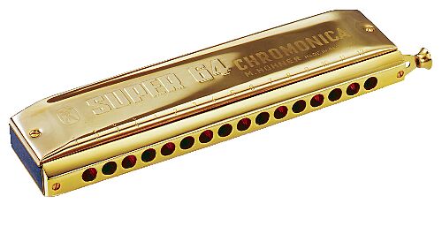 Хроматическая губная гармошка Hohner Super 64C 7583/64 C gold  #1 - фото 1