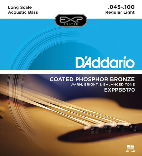 Струны для бас-гитары D'Addario EXPPBB170 Coated Phosphor Bronze  #1 - фото 1