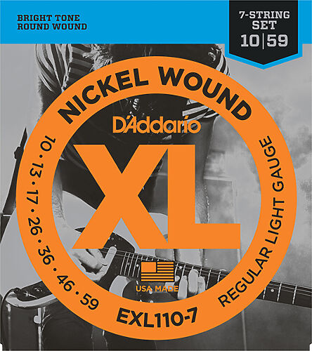 Струны для электрогитары D`Addario EXL110-7 XL NICKEL WOUND  #1 - фото 1