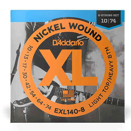 Струны для электрогитары D'Addario EXL140-8 Nickel Wound Light/Heavy 10-74 #1 - фото 1