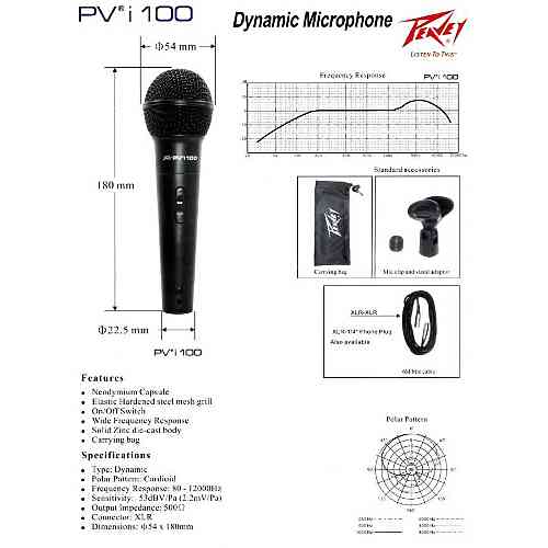 Вокальный микрофон PEAVEY PVi 100 XLR #2 - фото 2
