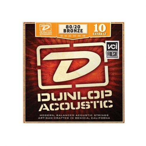 Струны для акустической гитары DUNLOP DAB 80/20 Bronze Extra Light 10-48 #1 - фото 1
